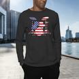 Women's American Flag Drum Kit Patriotic US Drum Art Men's Long Sleeve T-Shirt