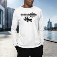 Canoe Silhouette Forest Lake Reflection Men's Long Sleeve T-Shirt Canoe Silhouette Forest Lake Reflection Men's Long Sleeve T-Shirt