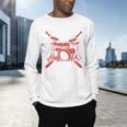 Drum Kit Percussion For Drummer Percussionist Musician Sweatshirt Men's Long Sleeve T-Shirt Drum Kit Percussion For Drummer Percussionist Musician Sweatshirt Men's Long Sleeve T-Shirt