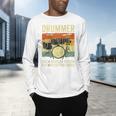 Drummer Better Timing Retro Vintage Sunset Drum Kit Graphic Raglan Baseball Tee Men's Long Sleeve T-Shirt Drummer Better Timing Retro Vintage Sunset Drum Kit Graphic Raglan Baseball Tee Men's Long Sleeve T-Shirt