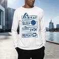Eat Sleep Swimming Repeat Swimming Men's Long Sleeve T-Shirt Eat Sleep Swimming Repeat Swimming Men's Long Sleeve T-Shirt