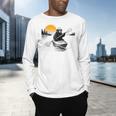 Kayaking Bear Retro Sunset Paddling Canoe Outdoor Adventure Men's Long Sleeve T-Shirt