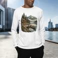 Lakeside Canoe Cabin Escape Scene Men's Long Sleeve T-Shirt
