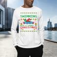 Swimming Christmas Party Swim Swimmer Christmas Ugly Style Men's Long Sleeve T-Shirt Swimming Christmas Party Swim Swimmer Christmas Ugly Style Men's Long Sleeve T-Shirt