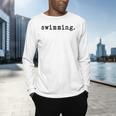 Swimming Enthusiast Minimalist Water Sports Men's Long Sleeve T-Shirt