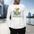 T-Rex Drumming With Drum Kit And Musical Notes Men's Long Sleeve T-Shirt
