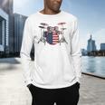 USA Patriotic Drum Kit American Flag Drum Set Men's Long Sleeve T-Shirt USA Patriotic Drum Kit American Flag Drum Set Men's Long Sleeve T-Shirt