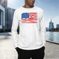 Vintage American Flag Swim Team Swimmer Funny Swimming Gift Men's Long Sleeve T-Shirt