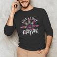Canoe Boat Paddling Sport Kayaker Live Love Kayak Kayaking Men's Long Sleeve T-Shirt Canoe Boat Paddling Sport Kayaker Live Love Kayak Kayaking Men's Long Sleeve T-Shirt
