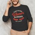 Certified Wiener Slinger BBQ Dad 4th Of July Men's Long Sleeve T-Shirt