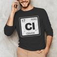 Chlorine Periodic Table Symbol Chemistry Swimming Dive Men's Long Sleeve T-Shirt Chlorine Periodic Table Symbol Chemistry Swimming Dive Men's Long Sleeve T-Shirt