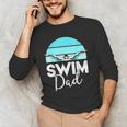 Dad Father School Swimming Meet Swimmer Swimmer Men's Long Sleeve T-Shirt Dad Father School Swimming Meet Swimmer Swimmer Men's Long Sleeve T-Shirt