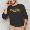 Distressed Muay Thai Kickboxing MMA BJJ Thailand T-Shirt Men's Long Sleeve T-Shirt