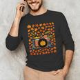 Drum Kit With Leaves Fall Drummer Autumn Musician Men's Long Sleeve T-Shirt Drum Kit With Leaves Fall Drummer Autumn Musician Men's Long Sleeve T-Shirt