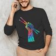 Drummer Drum Kit Tie Dye Hippie Drummer Men's Long Sleeve T-Shirt Drummer Drum Kit Tie Dye Hippie Drummer Men's Long Sleeve T-Shirt