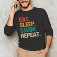 Eat Sleep Swim Repeat Pool Swimmer Water Polo Swimming Men's Long Sleeve T-Shirt Eat Sleep Swim Repeat Pool Swimmer Water Polo Swimming Men's Long Sleeve T-Shirt