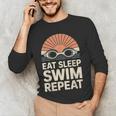 Eat Sleep Swim Repeat Swimmer Swimming Men's Long Sleeve T-Shirt Eat Sleep Swim Repeat Swimmer Swimming Men's Long Sleeve T-Shirt