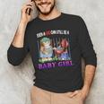 Even A Dad Can Still Be A Baby Girl BBQ Dad Cat Grilling Men's Long Sleeve T-Shirt