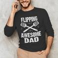 Flipping Awesome BBQ Dad Shirt Grilling Father's Day Men's Long Sleeve T-Shirt