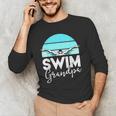 Grandpa Papa Swimming Meet Swimmer Swim Team Shirt Men's Long Sleeve T-Shirt Grandpa Papa Swimming Meet Swimmer Swim Team Shirt Men's Long Sleeve T-Shirt