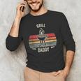 Grill Daddy BBQ Dad Retro Vintage Grilling Graphic Men's Long Sleeve T-Shirt Grill Daddy BBQ Dad Retro Vintage Grilling Graphic Men's Long Sleeve T-Shirt