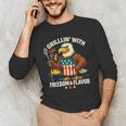 Grillin’ Eagle BBQ Dad 4th Of July Father’s Day Men's Long Sleeve T-Shirt