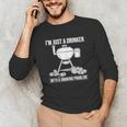 I'm Just A Drinker With A Smoking Problem BBQ Dads Grilling Men's Long Sleeve T-Shirt I'm Just A Drinker With A Smoking Problem BBQ Dads Grilling Men's Long Sleeve T-Shirt