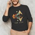 Kayak Vintage Retro Mountains Canoe Kayak Kayak Kayak Men's Long Sleeve T-Shirt