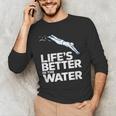 Life Is The Better In The Water Swimming Swimmers Men's Long Sleeve T-Shirt Life Is The Better In The Water Swimming Swimmers Men's Long Sleeve T-Shirt
