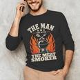 Man Myth Meat Smoker Legend BBQ Dad Men's Long Sleeve T-Shirt Man Myth Meat Smoker Legend BBQ Dad Men's Long Sleeve T-Shirt