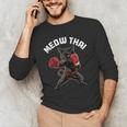 Meow Thai Muay Thai Boxing Cat Martial Arts MMA Boxer Men's Long Sleeve T-Shirt