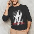Muay Thai American Flag Fighter Patriotic Men's Long Sleeve T-Shirt