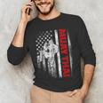 Muay Thai Boxing US American Flag Men's Long Sleeve T-Shirt Muay Thai Boxing US American Flag Men's Long Sleeve T-Shirt
