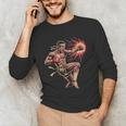 Muay Thai Fighter Southpaw Stance Minimal Silhouette Clean Men's Long Sleeve T-Shirt Muay Thai Fighter Southpaw Stance Minimal Silhouette Clean Men's Long Sleeve T-Shirt