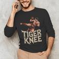 Muay Thai Fighter Tiger Knee Vintage Distressed Badge Men's Long Sleeve T-Shirt Muay Thai Fighter Tiger Knee Vintage Distressed Badge Men's Long Sleeve T-Shirt