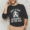 Muay Thai Girls Just a Girl Who Kicks You In The Ass Men's Long Sleeve T-Shirt