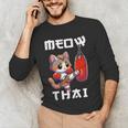 Muay Thai Meow Thai & Thai Boxing Muay Thai Cat Men's Long Sleeve T-Shirt