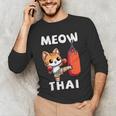 Muay Thai Meow Thai Thai Boxing For Boys Muay Thai Cat Men's Long Sleeve T-Shirt