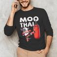Muay Thai Moo Thai Thai Boxing For Youth Muay Thai Cow Men's Long Sleeve T-Shirt