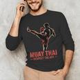 Muay Thai Respect The Art Martial Arts Kickboxing MMA Men's Long Sleeve T-Shirt Muay Thai Respect The Art Martial Arts Kickboxing MMA Men's Long Sleeve T-Shirt