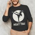 Muay Thai Woman Image Men's Long Sleeve T-Shirt Muay Thai Woman Image Men's Long Sleeve T-Shirt