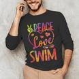 Peace Love Swim Swimming Tie Dye Swimmer Swimming Swim Team Men's Long Sleeve T-Shirt Peace Love Swim Swimming Tie Dye Swimmer Swimming Swim Team Men's Long Sleeve T-Shirt