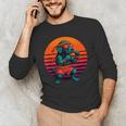 Retro Dog With Gloves Muay Thai Fighter Men's Long Sleeve T-Shirt
