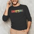 Retro Swimming Vintage Swimming Swimmer Men's Long Sleeve T-Shirt