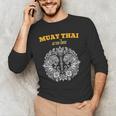 Sak Yant Muay Thai Art Tattoo Twin Tiger Kickboxing Thailand Men's Long Sleeve T-Shirt