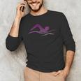 Silhouette Icon Swimmer Stuff Girls Swimming Men's Long Sleeve T-Shirt