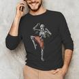 Skeleton Muay Thai Boxing Karate Kickboxing Martial Arts Men's Long Sleeve T-Shirt