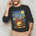 Starry Night Drum Kit Van Gogh Style Art Men's Long Sleeve T-Shirt Starry Night Drum Kit Van Gogh Style Art Men's Long Sleeve T-Shirt