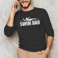 Swim Dad Support Swimming Father Sport Men's Long Sleeve T-Shirt Swim Dad Support Swimming Father Sport Men's Long Sleeve T-Shirt