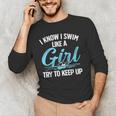 Swimming For Men Women Kids Swimmer Swim Lovers Men's Long Sleeve T-Shirt
